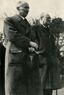 Winston Churchill and President Benes c1940s, (1947). Creator: Unknown