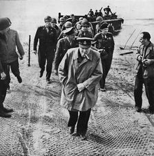 Winston Churchill across the Rhine. Outwards into Germany! Onwards to Victory! 1945