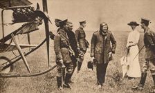 Winston Churchill after making a trip by air, c1914 (1935)