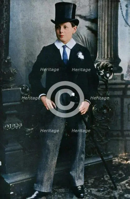 Winston Churchill as a Harrow schoolboy in 1889, (1945). Creator: Unknown.