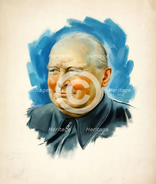 Winston Churchill, between 1939 and 1946. Creators: Central Office of Information, Unknown.