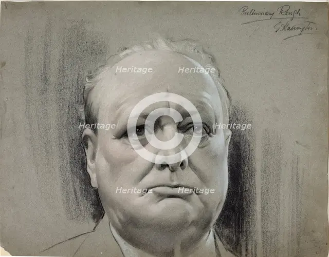 Winston Churchill, between 1939 and 1946. Creators: Central Office of Information, G Harington.