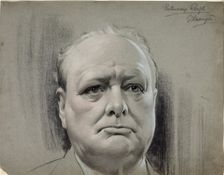 Winston Churchill, between 1939 and 1946. Creators: Central Office of Information, G Harington