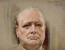 Winston Churchill, between 1939 and 1946. Creators: Central Office of Information, G Harington