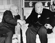 Winston Churchill, former British Prime Minister, withIsraeli Prime Minister David Ben Gurion