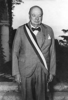 Winston Churchill in Cap d'Ail, Monaco, c1950-1965(?). Creator: Unknown
