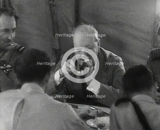 Winston Churchill With British Troops in the Desert, 1942.  Creator: British Pathe Ltd.
