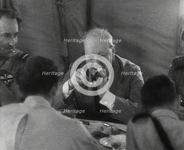 Winston Churchill With British Troops in the Desert, 1942.  Creator: British Pathe Ltd.