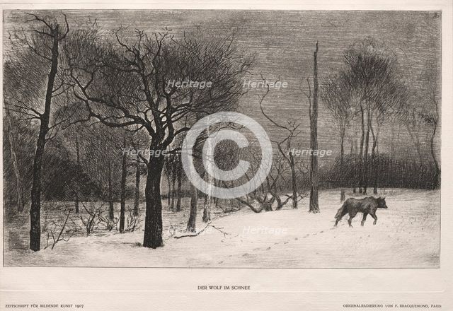 Winter, 1862. Creator: Félix Bracquemond (French, 1833-1914); Bildende Kunst.