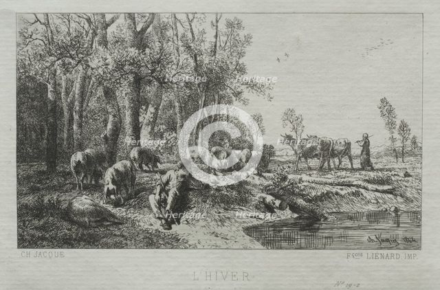 Winter, 1864. Creator: Charles-Émile Jacque (French, 1813-1894).