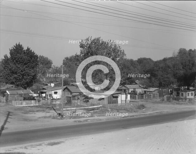 Winter migrant camp on the outskirts of Sacramento, California, 1936. Creator: Dorothea Lange.