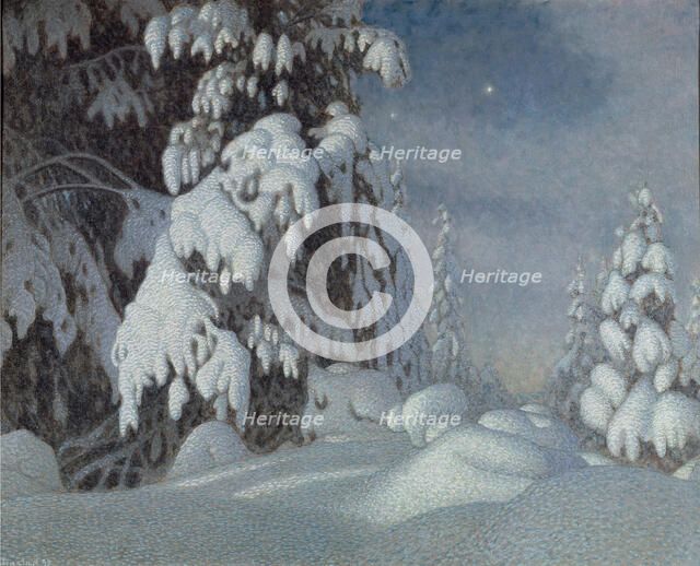 Winter Moonlight, 1895. Artist: Fjaestad, Gustaf (1868-1948)