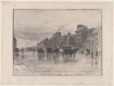 Winter Morning on the Quai de l'Hôtel Dieu, 1876. Creator: Felix Hilaire Buhot