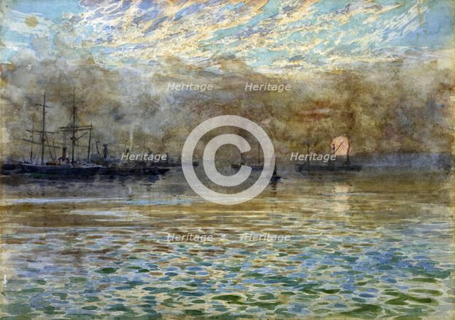 Winter morning, Wellington Harbour,  c1900. Creator: James McLauchlan Nairn.