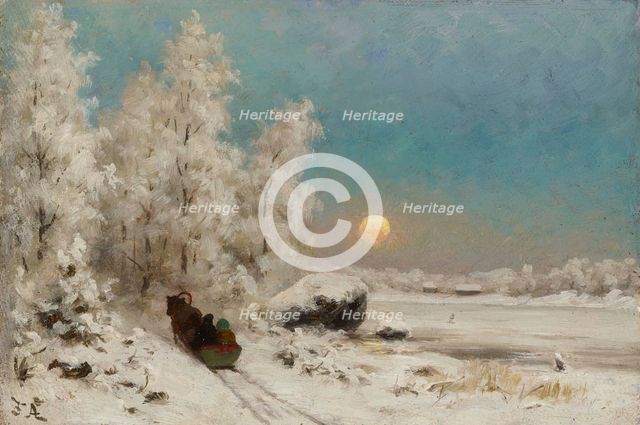 Winter Night, Moon Rising, 1865-1900. Creator: August Fredrik Ahlstedt.