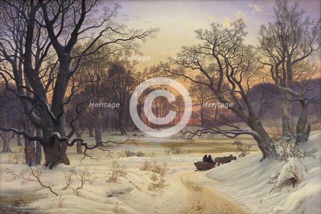 Winter Night in a Forest, 1853. Creator: Vilhelm Kyhn.