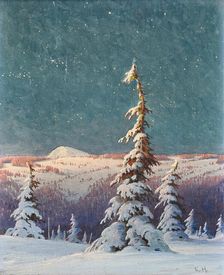 Winter night in the Black Forest, . Creator: Hauptmann; Karl (1880-1947)