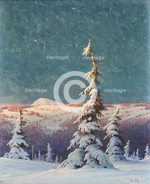 Winter night in the Black Forest, . Creator: Hauptmann; Karl (1880-1947).