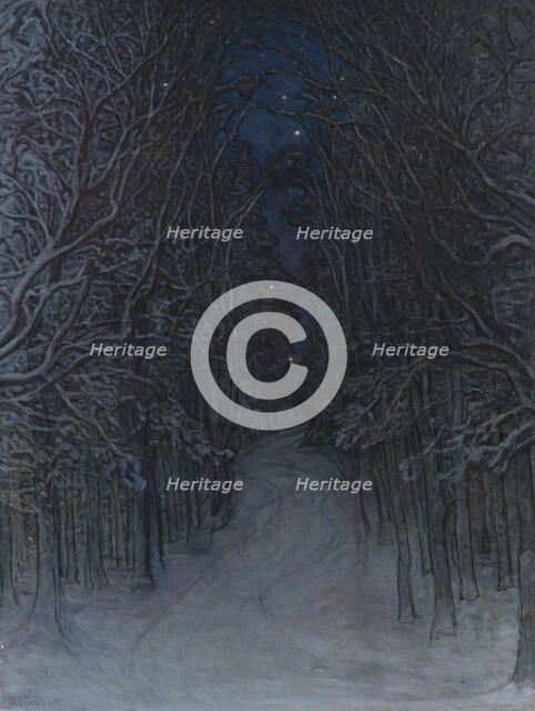 Winter Night in the Forest, 1907. Creator: Otto Hesselbom.
