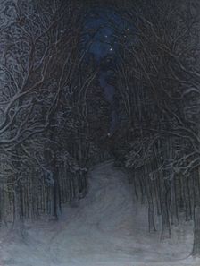 Winter Night in the Forest, 1907. Creator: Otto Hesselbom