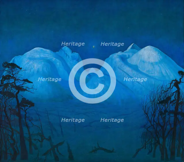 Winter Night in the Mountains. Artist: Sohlberg, Harald (1869-1935)