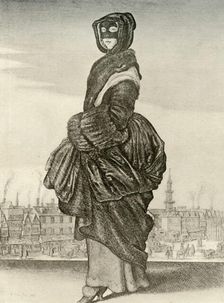 Winter - Outdoor winter dress of English woman, reign of Charles I c1620-1640, (1937) Creator: Unknown