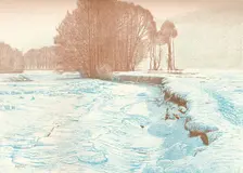 Winter on the Banks of the Garam 1909. Artist: Viktor Matirko
