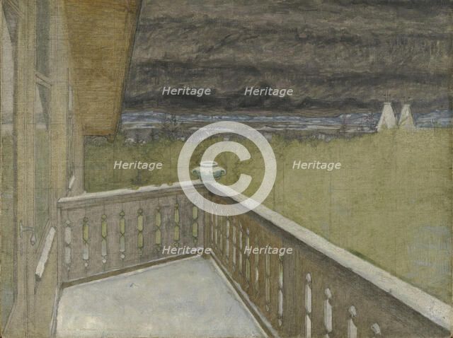 Winter on the Balcony, 1899. Creator: Harald Sohlberg.