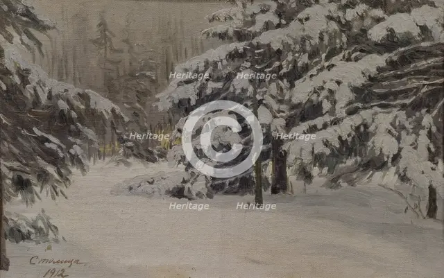 Winter on the islands of Saint Petersburg, 1912. Artist: Stolitsa, Evgeni Ivanovich (1870-1929)