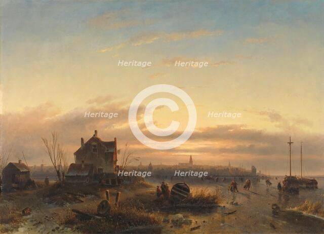 Winter op het IJ voor Amsterdam, 1850. Creator: Charles Henri Joseph Leickert.