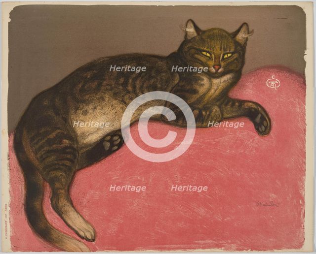 Winter or Cat on a Cushion, 1909. Creator: Steinlen, Théophile Alexandre (1859-1923).