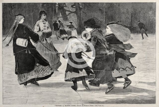 "Winter" - A Skating Scene, 1868. Creator: Winslow Homer (American, 1836-1910).