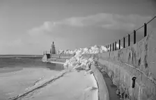 Winter at Borstahusen harbour, Landskrona, Sweden, 1940s. Creator: Unknown