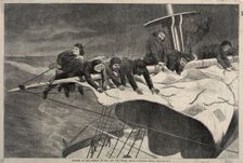 Winter at Sea - Taking in Sail Off the Coast, 1869. Creator: Winslow Homer (American, 1836-1910)