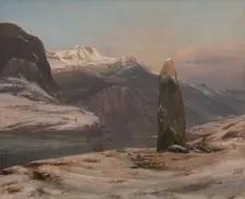 Winter at the Sognefjord, 1827. Creator: Johan Christian Dahl