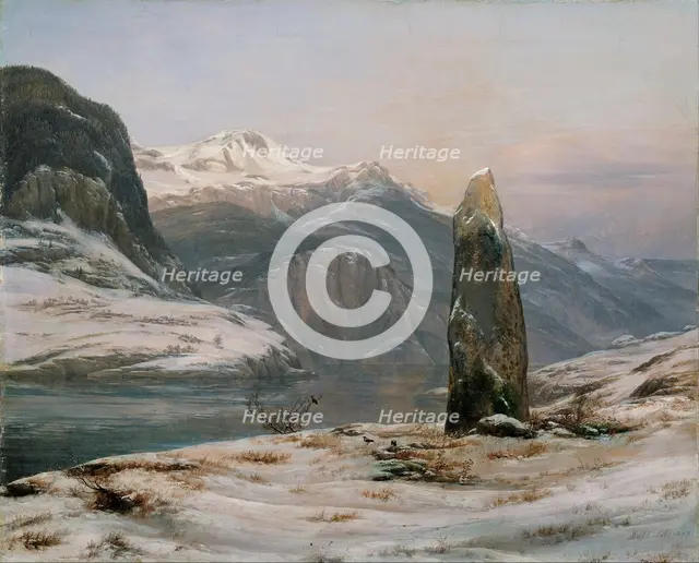 Winter at the Sognefjord. Artist: Dahl, Johan Christian Clausen (1788-1857)