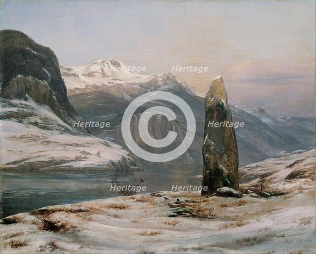 Winter at the Sognefjord. Artist: Dahl, Johan Christian Clausen (1788-1857)
