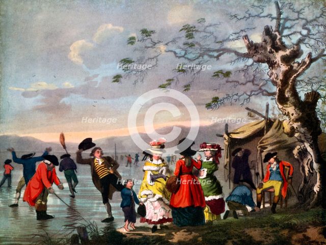 'Winter Amusement: A View in Hyde Park from the Sluice at the East End', late 18th century, (c1920).Artist: Tookey