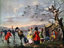 Winter Amusement: A View in Hyde Park from the Sluice at the East End late 18th century, (c1920).Artist: Tookey