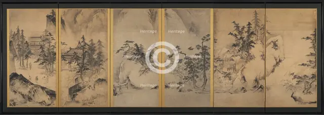 Winter and Spring Landscape, first half of the 1400s. Creator: Tensho Shubun (Japanese), attributed to.