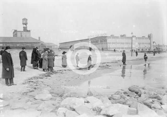 Winter Bathing, N.Y., Dec. 1912. Creator: Bain News Service.