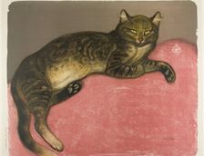 Winter: Cat on a Cushion, 1909. Creator: Theophile Alexandre Steinlen