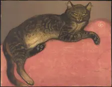 Winter: Cat on a Cushion (L'hiver: Chat sur un coussin), late 19th-early 20th century. Creator: Theophile Alexandre Steinlen