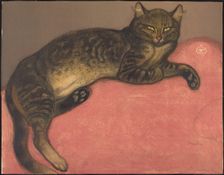 Winter: Cat on a Cushion (L'hiver: Chat sur un coussin), late 19th-early 20th century. Creator: Theophile Alexandre Steinlen