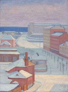 Winter cityscape, 1933. Creator: Emil Jankes