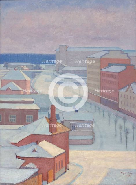 Winter cityscape, 1933. Creator: Emil Jankes.