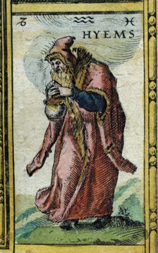 Winter coloured engraving from the book Le Theatre du monde or Nouvel Atlas 1645, create…