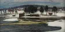Winter day at the river Kymijoki, 1919