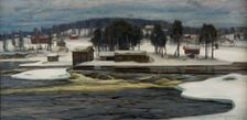 Winter day at the river Kymijoki, 1919