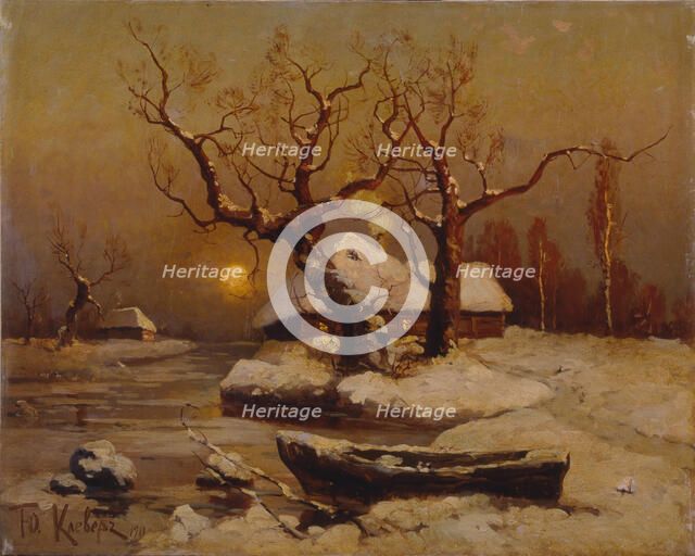 Winter evening, 1911. Artist: Klever, Juli Julievich (Julius), von (1850-1924)